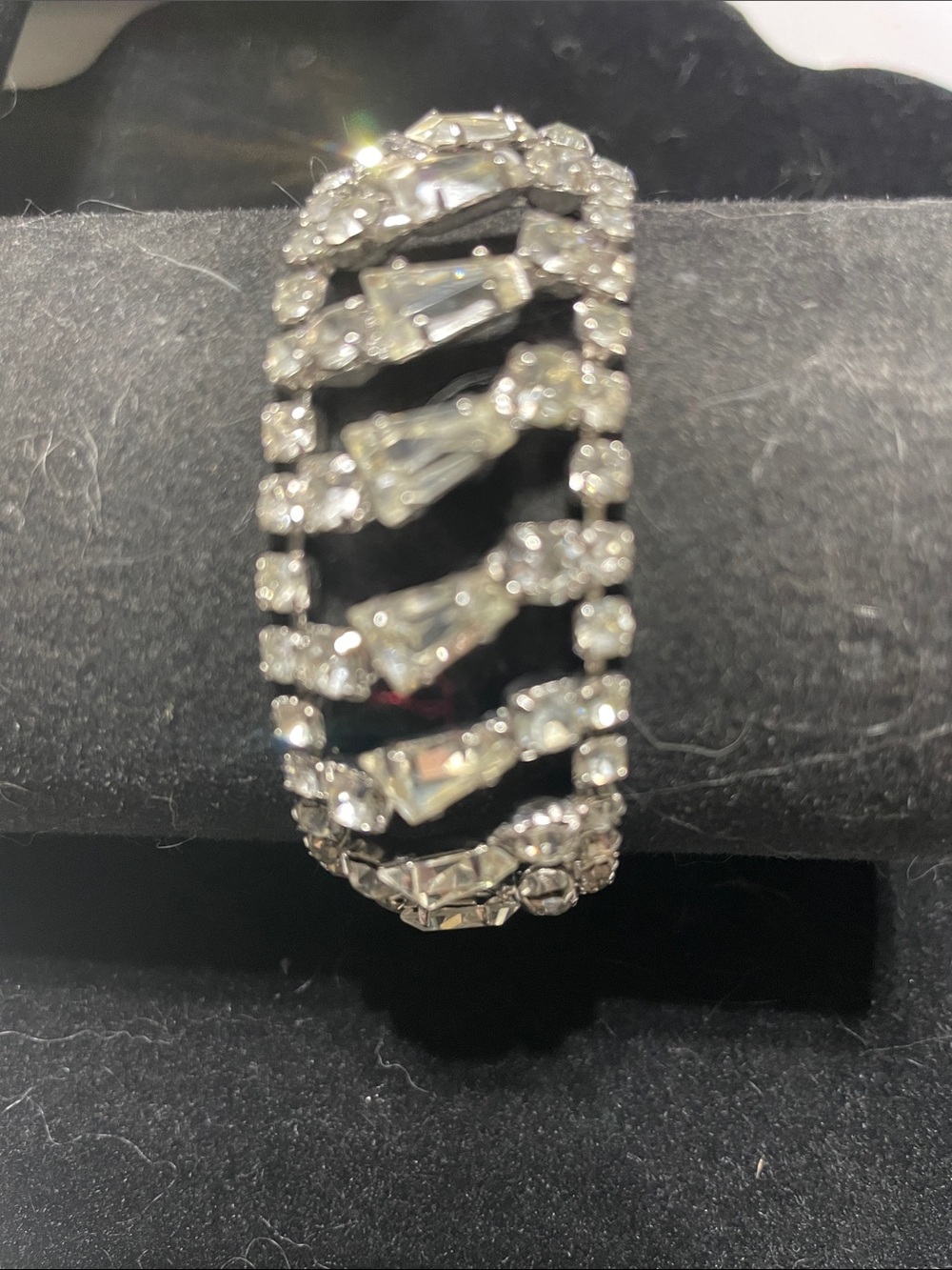 Crystal Pavé Silver-Tone Statement Bracelet